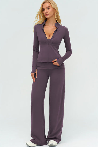 The Twirl Zip Jacket Straight Leg Pants 2-Piece Set