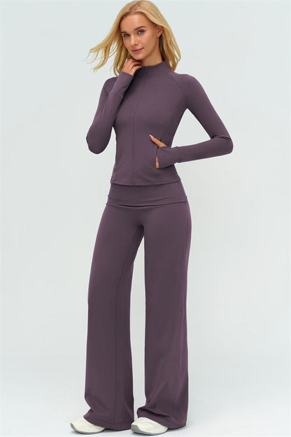 The Twirl Zip Jacket Straight Leg Pants 2-Piece Set