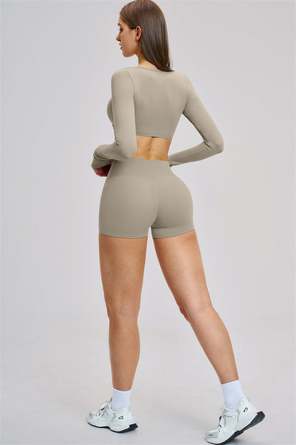 The Zestful Long Sleeve Crop Top