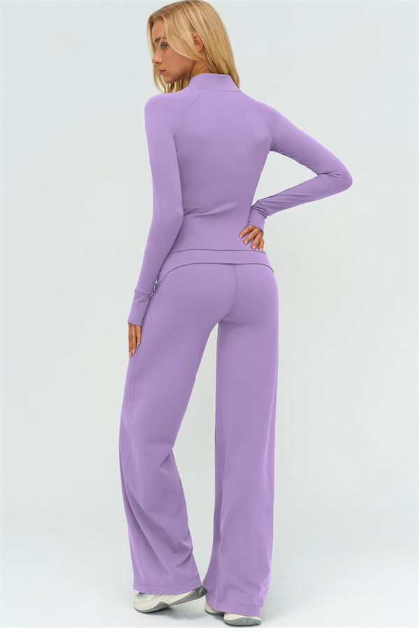 The Twirl Zip Jacket Straight Leg Pants 2-Piece Set