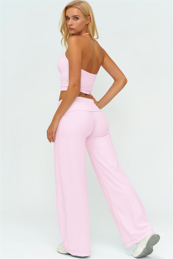 The Twirl Halter Tank Top Straight Leg Pants 2-Piece Set