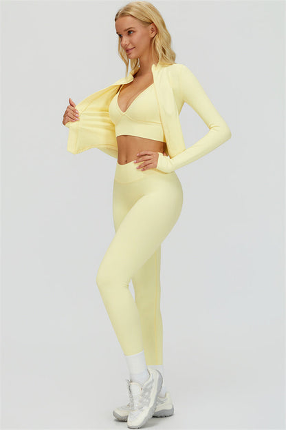The Empower Jacket Sports Bra Leggings 3-Piece Set