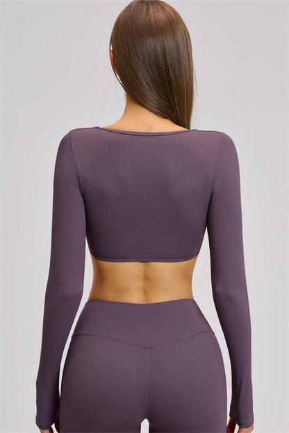 The Zestful Long Sleeve Crop Top Leggings 2-Piece Set