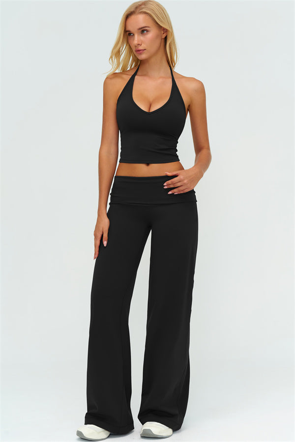 The Twirl Halter Tank Top Straight Leg Pants 2-Piece Set
