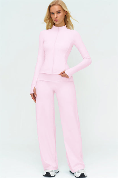 The Twirl Zip Jacket Straight Leg Pants 2-Piece Set