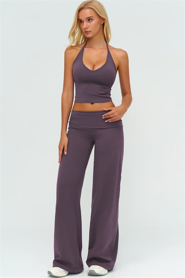 The Twirl Zip Jacket Halter Tank Top Leggings 3-Piece Set