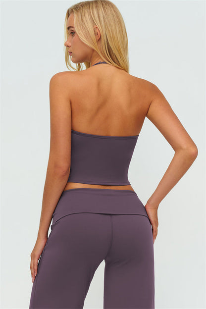 The Twirl Halter Tank Top Straight Leg Pants 2-Piece Set