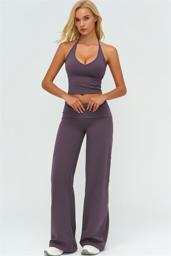The Twirl Halter Tank Top Straight Leg Pants 2-Piece Set
