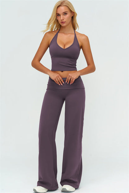 The Twirl Halter Tank Top Straight Leg Pants 2-Piece Set