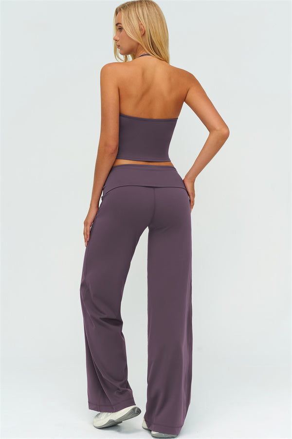 The Twirl Halter Tank Top Straight Leg Pants 2-Piece Set