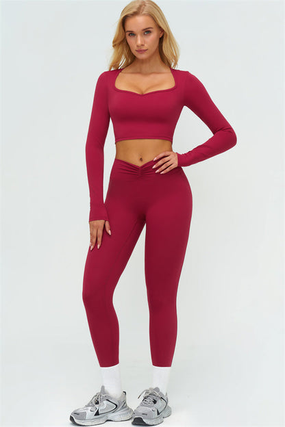 The Lushness Long Sleeve Crop top Leggings 2-Piece Set