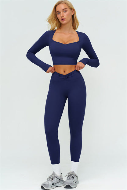 The Lushness Long Sleeve Crop top Leggings 2-Piece Set