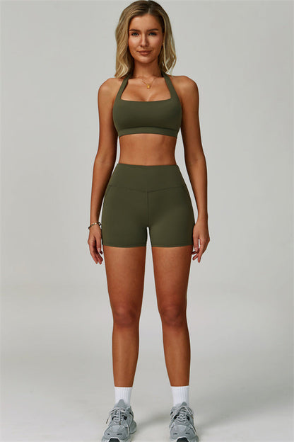 The Bold Halter Sports Bra Shorts 2-Piece Set