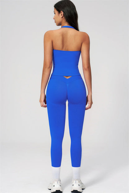 The Empower Halter Crop Top Leggings 2-Piece Set