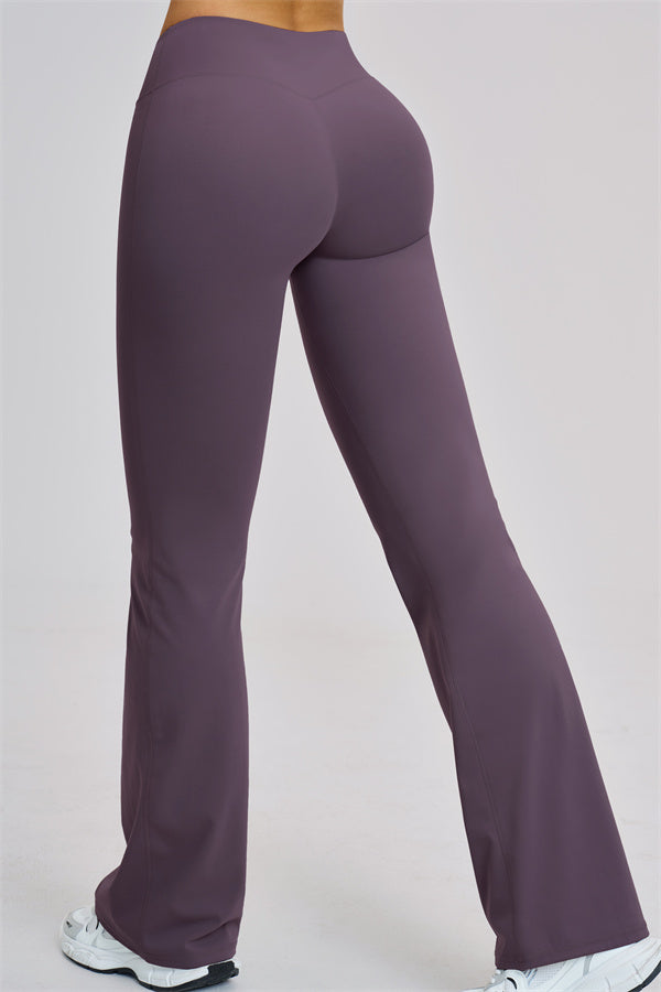 The Zestful Long Sleeve Crop Top Flared Leggings 2-Piece Set