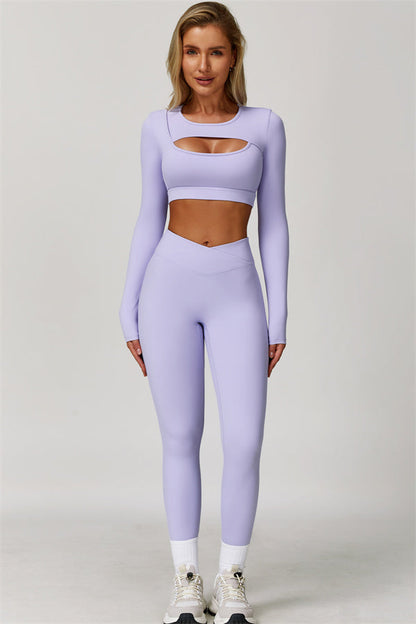 The Lavish Long Sleeve Cut-out Crop Top