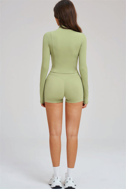 The Sizzle Zip Jacket Sports Bra Shorts 3-Piece Set