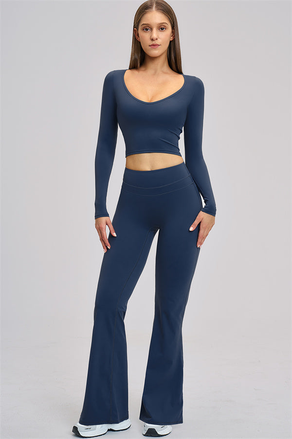 The Stride Long Sleeve T-shirt Flared Leggings 2-Piece Set
