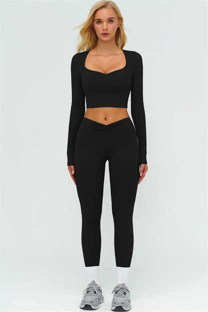 The Lushness Long Sleeve Crop top Leggings 2-Piece Set
