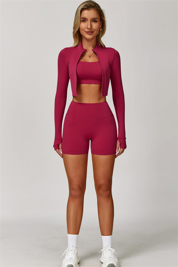 The Eloise Jacket Sports Bra Shorts 3-Piece Set