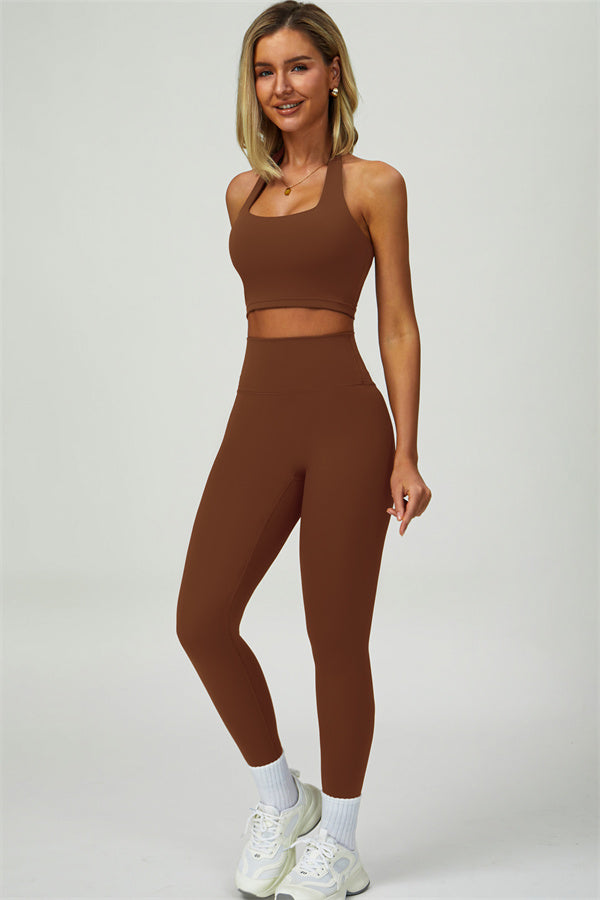The Seraphine Halter Crop Top Leggings 2-Piece Set