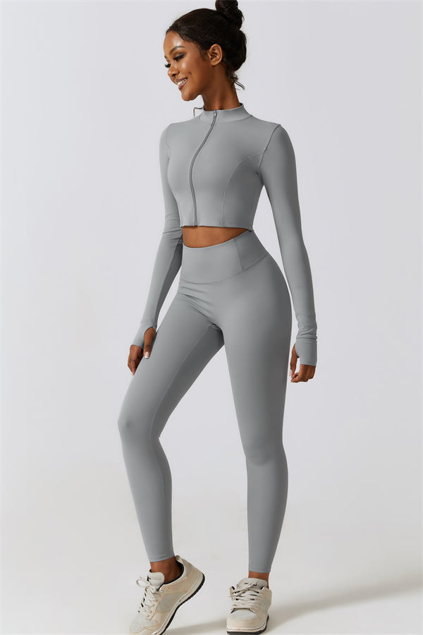 Juno Star Jacket Sports Bra Leggings 3-Piece Set