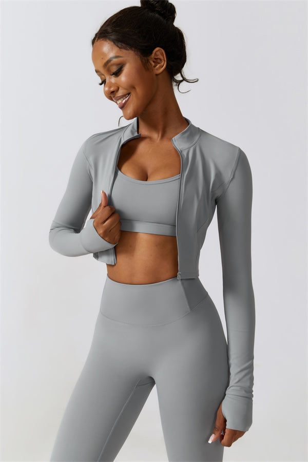 Juno Star Jacket Sports Bra Leggings 3-Piece Set