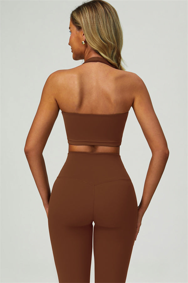 The Seraphine Halter Crop Top Leggings 2-Piece Set