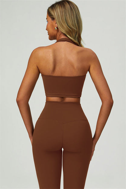 The Seraphine Halter Crop Top Leggings 2-Piece Set