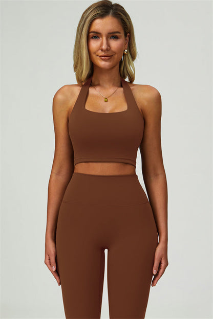 The Seraphine Halter Crop Top Leggings 2-Piece Set