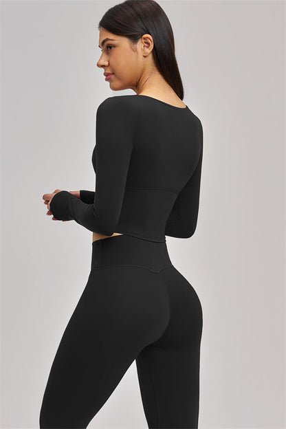 The Swoon Long Sleeve Crop top Leggings 2-Piece Set