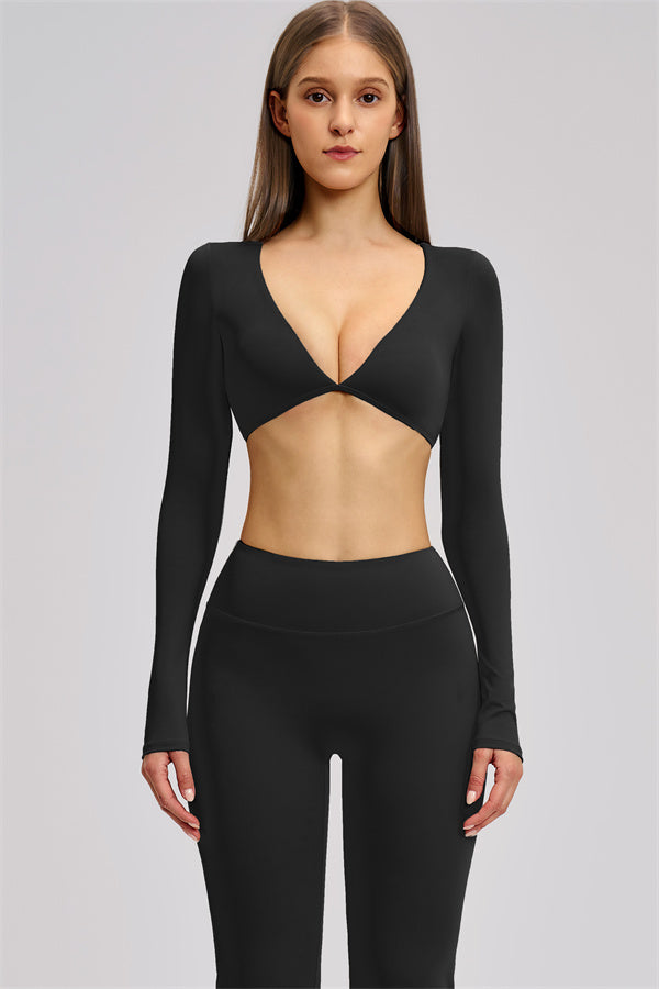 The Zestful Long Sleeve Crop Top
