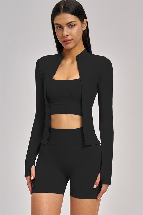 The Vision Jacket Sports Bra Shorts 3-Piece Set