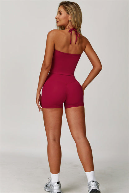 The Surge Halter Crop Top Shorts 2-Piece Set