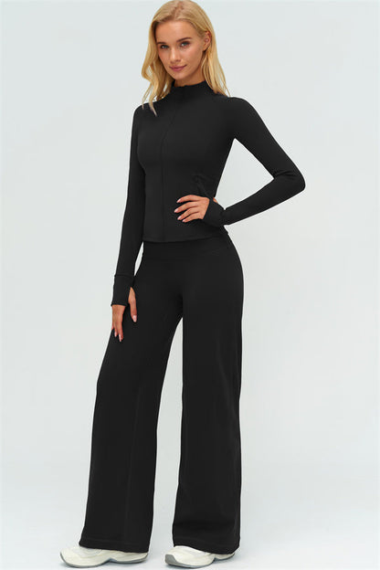 The Twirl Zip Jacket New Straight Leg Pants 2-Piece Set