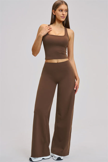 The Dynamic Crop Top Straight Leg Pants 2-Piece Set