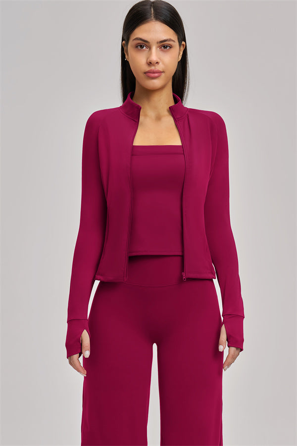 The Swoon Jacket Tank Top Flared Leggings 3-Piece Set