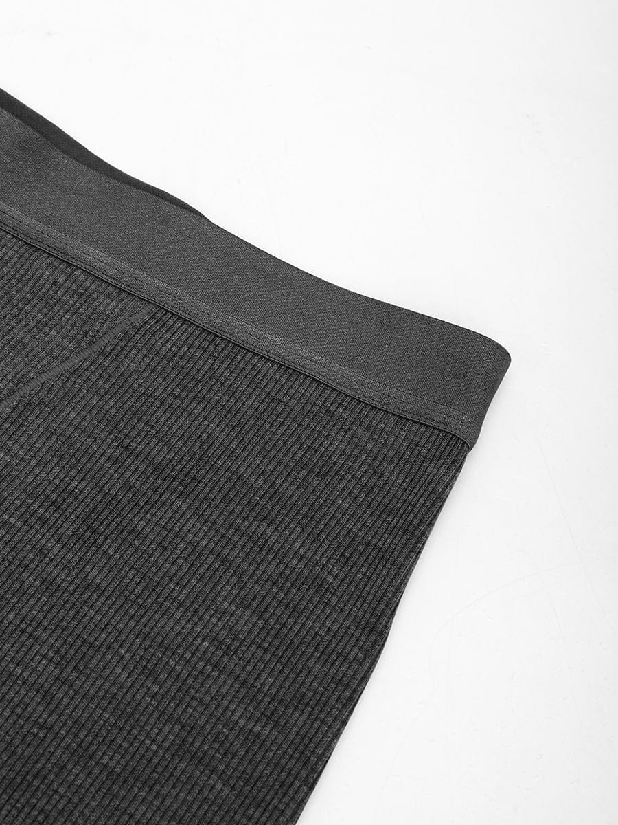 Rayon Ribbed Mid-Waist Fitted Boxer Shorts