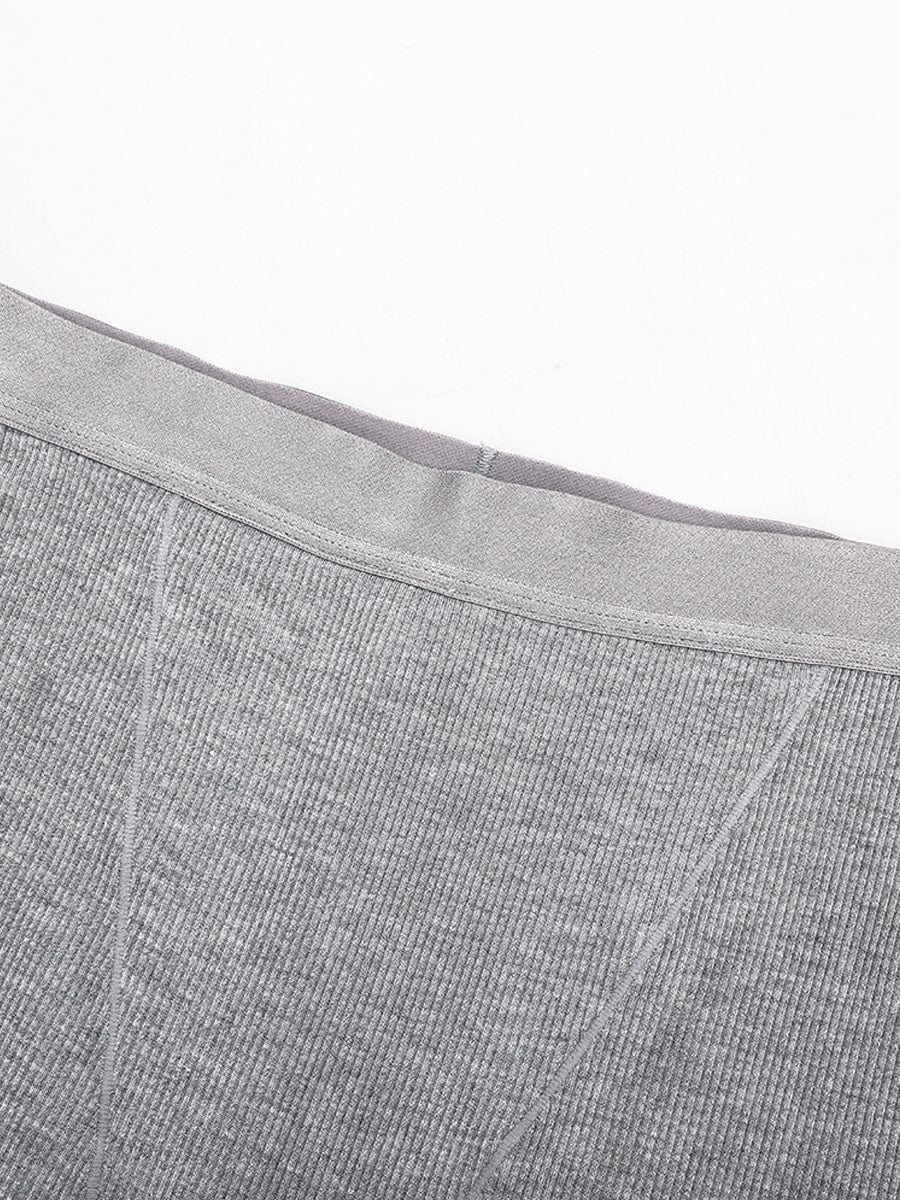 Rayon Ribbed Mid-Waist Fitted Boxer Shorts