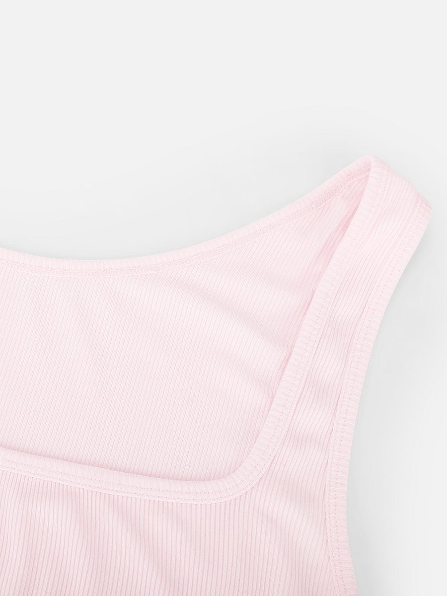 Rayon Ribbed Wide-Strap Scoop-Neck Tank Top