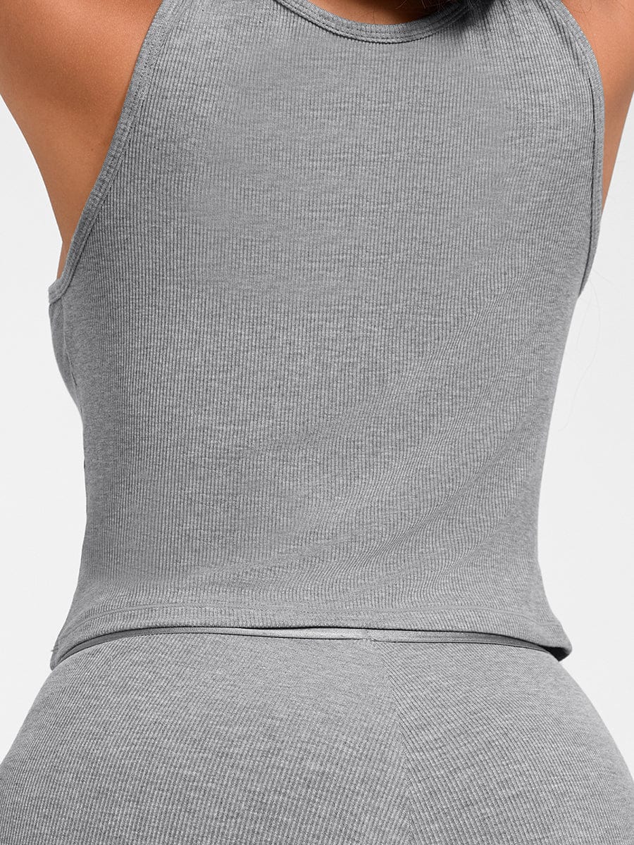 Rayon Ribbed Mid-Waist Fitted Boxer Shorts