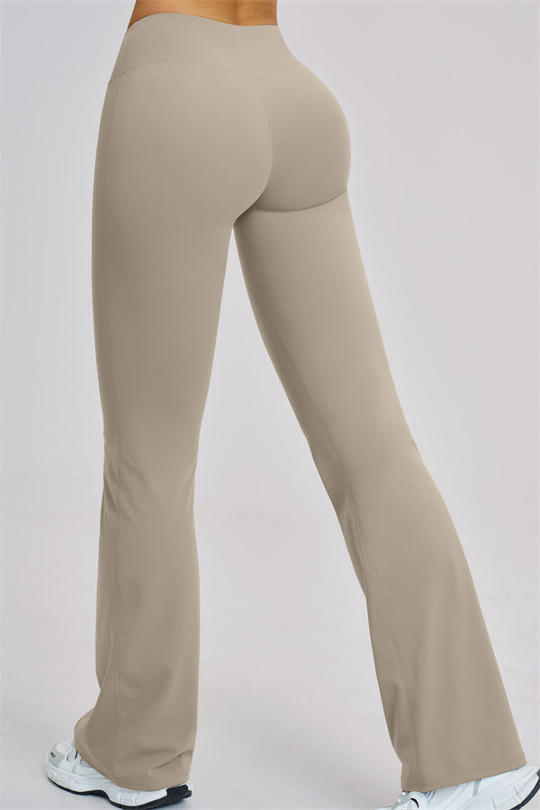 The Zestful Long Sleeve Crop Top Flared Leggings 2-Piece Set