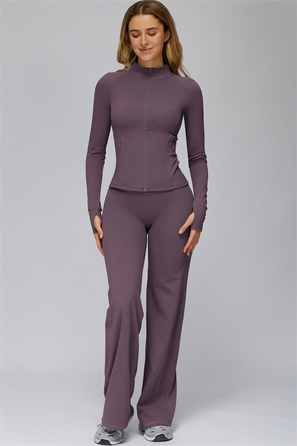 The FlexCore Pure Zip Jacket Flared Leggings 2-Piece Set