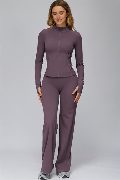 The FlexCore Pure Zip Jacket Flared Leggings 2-Piece Set