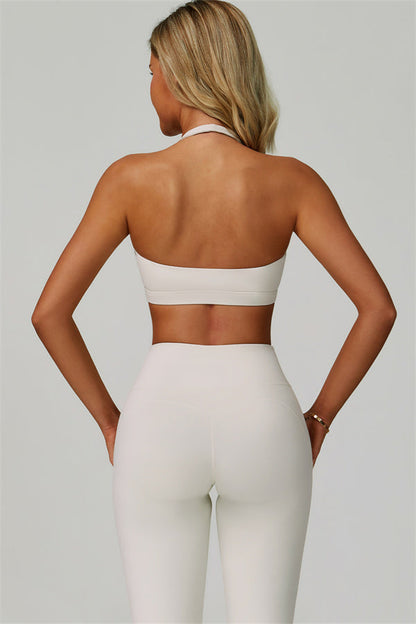 The Bold Halter Sports Bra Flared Leggings 2-Piece Set