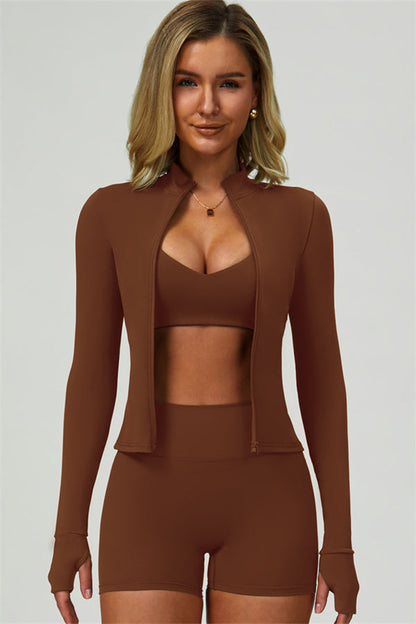 The Seraphine Jacket Sports Bra Shorts 3-Piece Set