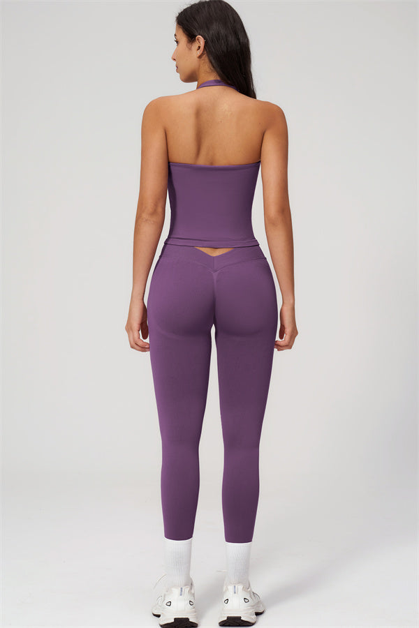 The Empower Halter Crop Top Leggings 2-Piece Set