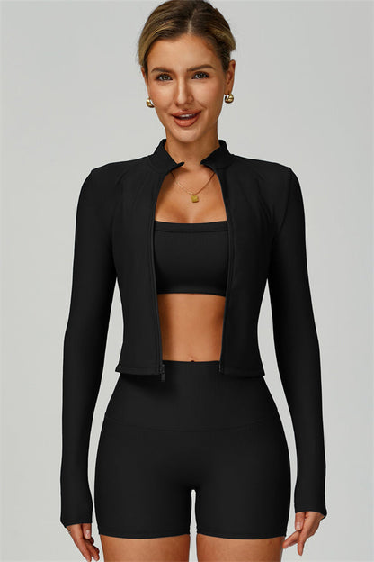The Burst Jacket Sports Bra Shorts 3-Piece Set