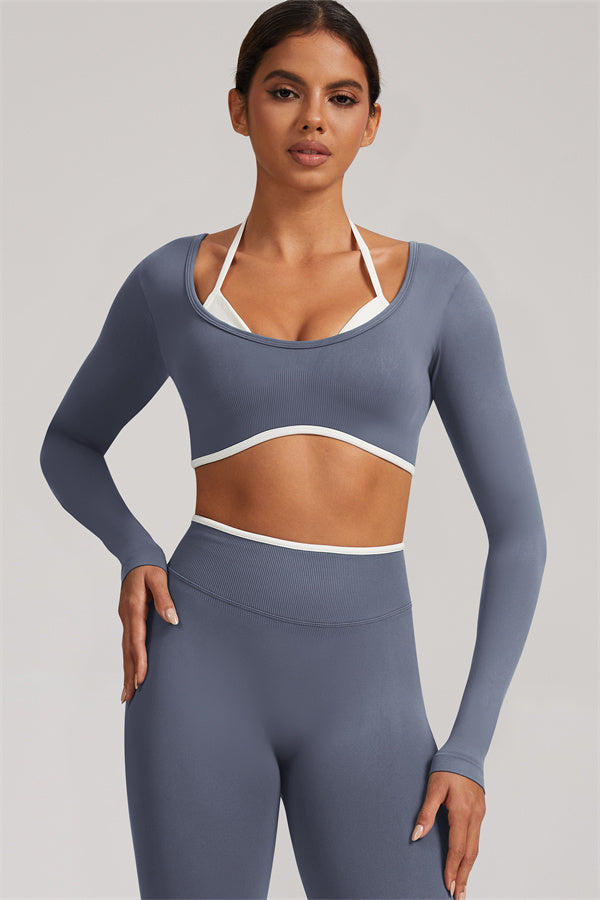 The Elevate New Long Sleeve Crop top Leggings 2-Piece Set