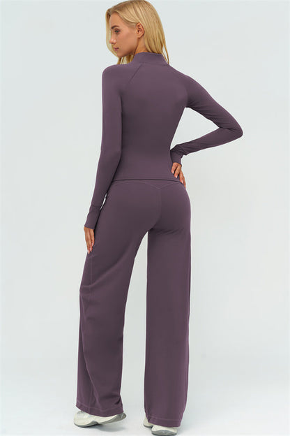 The Twirl Zip Jacket Sports Bra New Straight Leg Pants 3-Piece Set